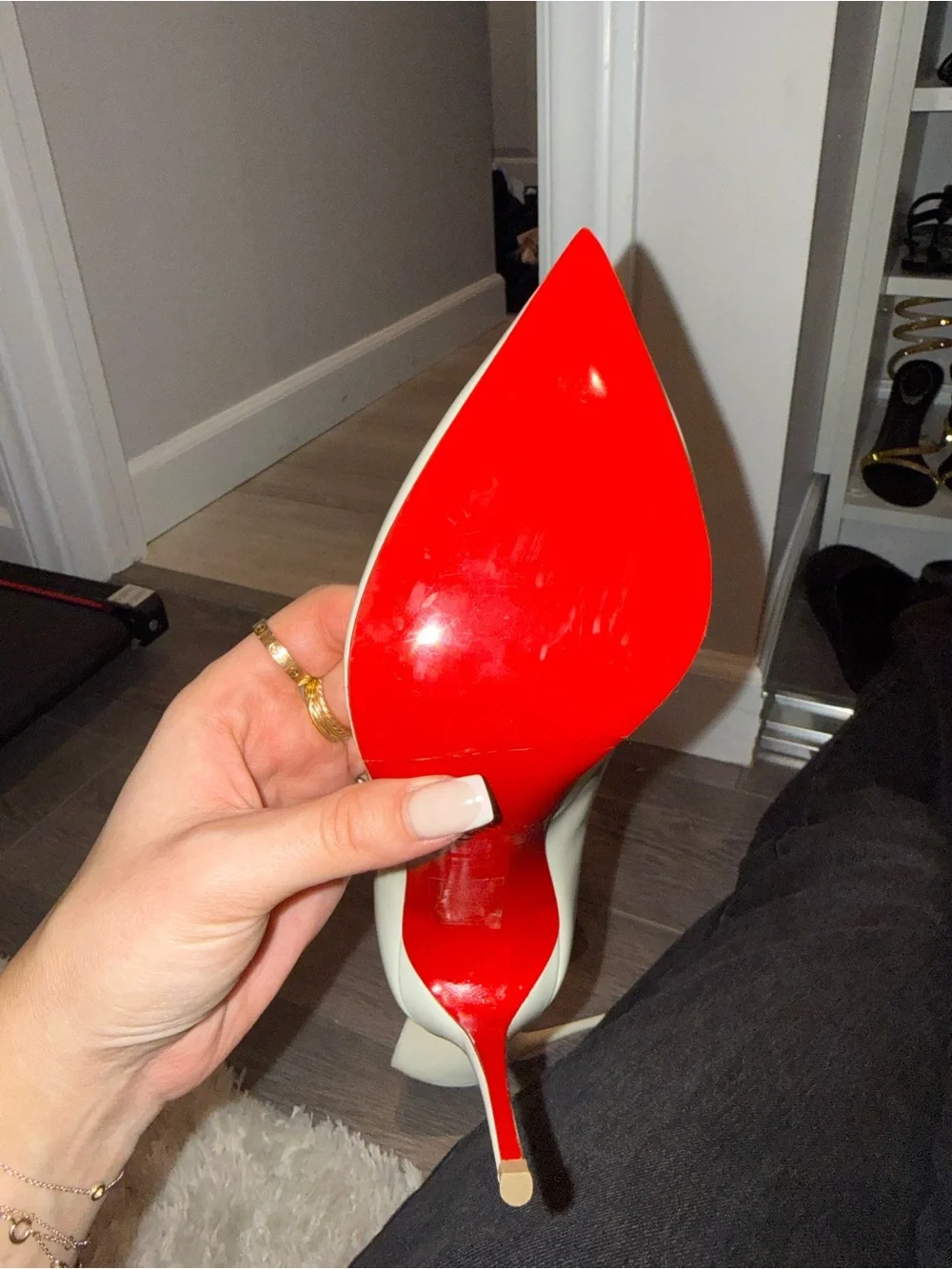 Christian Louboutin  White Stiletto Pump with Red Sole - Women's High Heel